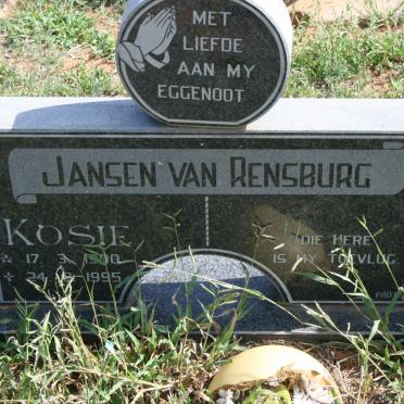RENSBURG Kosie, Jansen van 1900-1995