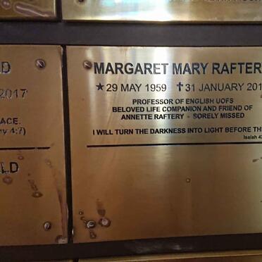RAFTERY Margaret Mary 1959-2018