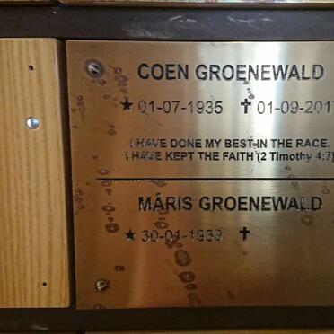 GROENEWALD Coen 1935-2017 &amp; Máris 1939-