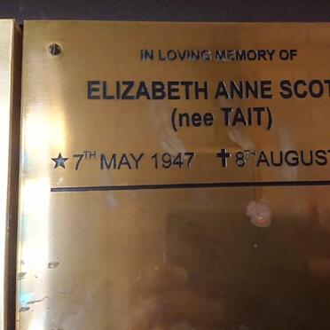 SCOTT Elizabeth Anne nee TAIT 1947-2015