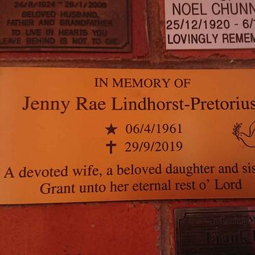 PRETORIUS Jenny Rae, LINDHORST 1961-2019