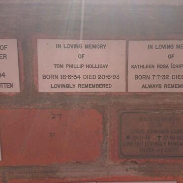 HOLLIDAY Tom Phillip 1934-1993 &amp; Kathleen Rosa 1932-2000