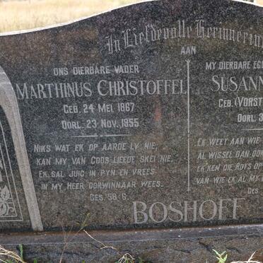 BOSHOFF Martinus Christoffel 1867-1955 &amp; Susanna Helena VORSTER 1872-1944