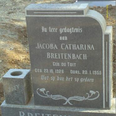 BREITENBACH Jacoba Catharina nee DU TOIT 1926-1955