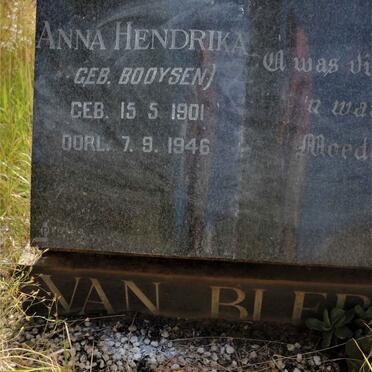 BLERK Anna Hendrika, van nee BOOYSEN 1901-1946