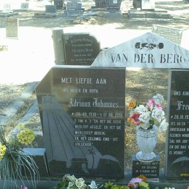 BERG Adriaan Johannes, van der 1930-1998 &amp; Fredrika Elizabeth 1937-1986