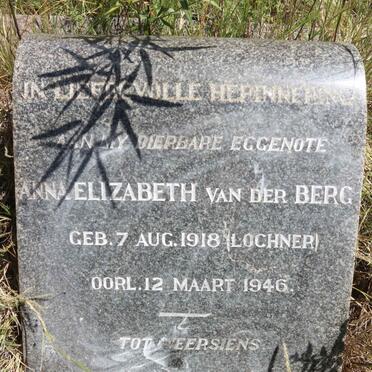 BERG Anna Elizabeth, van den nee LOCHNER 1918-1946