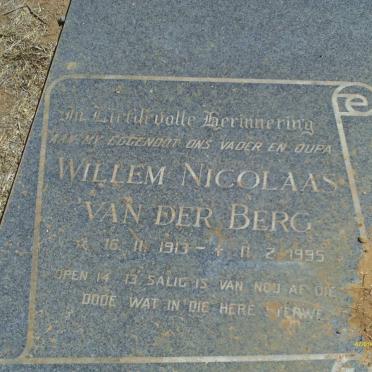 BERG Willem Nicolaas, van der 1913-1995