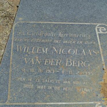 BERG Willem Nicolaas, van der 1913-1995