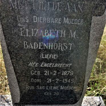 BADENHORST Elizabeth M. nee ENGELBRECHT 1879-1945