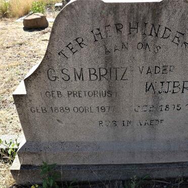 BRITZ W.J.J. 1875-1951 &amp; G.S.M. PRETORIUS 1889-1977