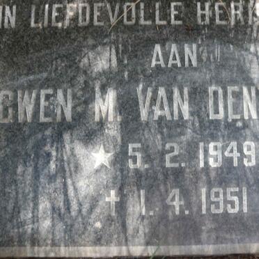 BERG Gwen M., van den 1949-1951