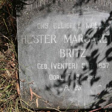 BRITZ Hester Margaretha nee VENTER 1897-1966