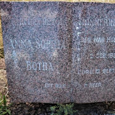 BOTHA Anna Sophia nee VAN HEERDEN 1902-1947