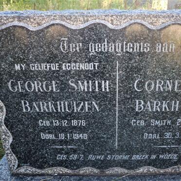 BARKHUIZEN George Smith 1876-1948 &amp; Cornelia W. SMITH 1881-1971