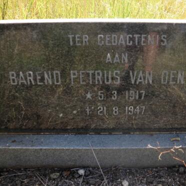 BERG Barend Petrus, van den 1917-1947