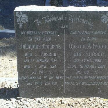 BUSSEN Johannes Frederik, van 1894-1954 &amp; Rosina Adriana 1898-1964