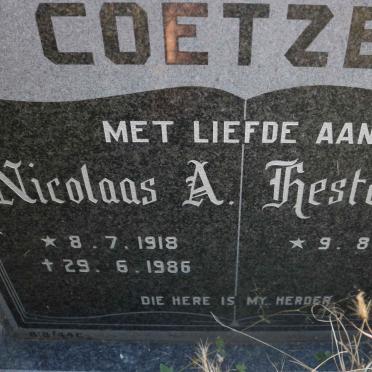 COETZEE Nicolaas A. 1918-1986 &amp; Hester E. 1923-