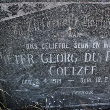 COETZEE Pieter Georg du Plessis 1919-1946