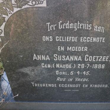 COETZEE Anna Susanna nee NAUDE 1886-1945