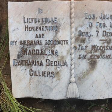 CILLIERS Magdalena Catharina Cecilia nee JOUBERT 1894-1948