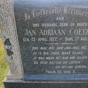 COETZEE Jan Adriaan 1922-1946