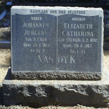 DYK Johannes Jurgens, van 1876-1964 &amp; Elizabeth Catharina TOERIEN 1882-1967
