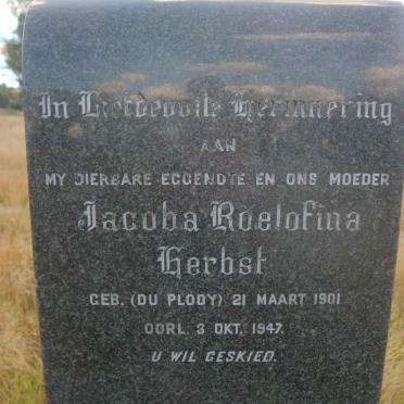 HERBST Jacoba Roelofina nee DU PLOOY 1901-1947
