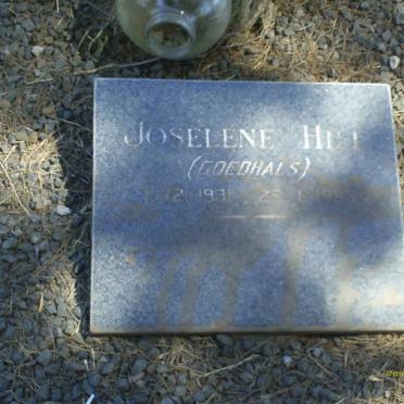HILL Joselene nee GOEDHALS 1931-1985