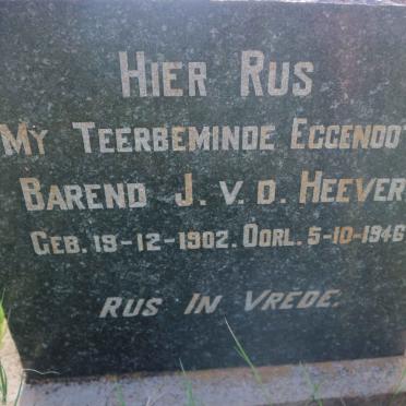 HEEVER Barend J., v.d. 1902-1946