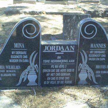 JORDAAN Johannes Frederick 1925- &amp; Maria Wilhelmin BURGER 1935-