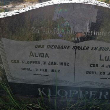 KLOPPER Lukas 1876-1953 &amp; Alida 1882-1952
