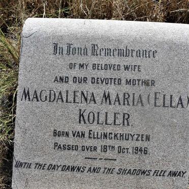 KOLLER Magdalena Maria nee ELLINCKHUYZEN -1946