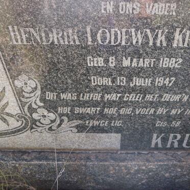 KRUGER Hendrik Lodewyk 1882-1947 &amp; Helena Levina NEL 1889-1972
