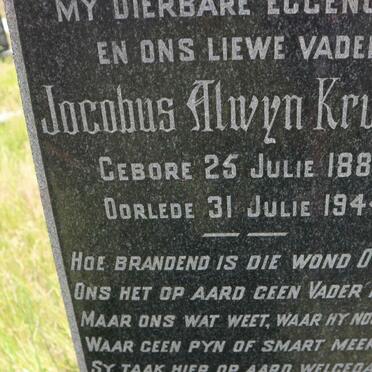 KRUGER Jocobus Alwyn 1884-1944
