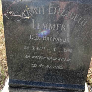 LEMMER Sarah Elizabeth nee HAYWARD 1877-1949