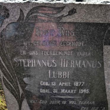 LUBBE Stephanus Hermanus 1877-1945