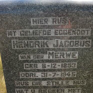 MERWE Hendrik Jacobus, van der 1853-1945