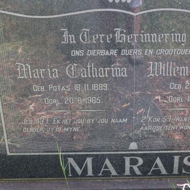 MARAIS Willem Hendrik 1889-1968 &amp; Maria Catharina POTAS 1889-1965