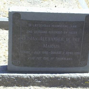 MARAIS Josias Alexander de Wit 1895-1955