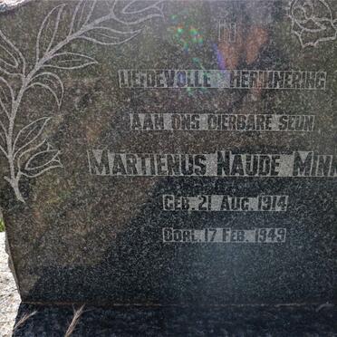 MINNE Martienus Naude 1914-1949