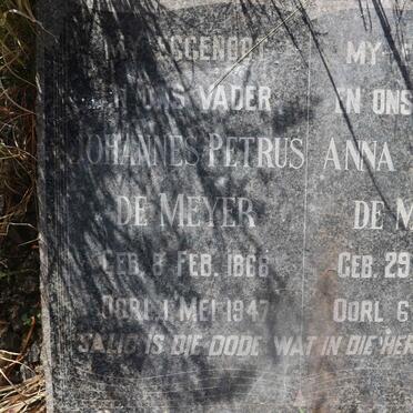 MEYER Johannes Petrus, de 1868-1947 &amp; Anna Johanna 1892-1967