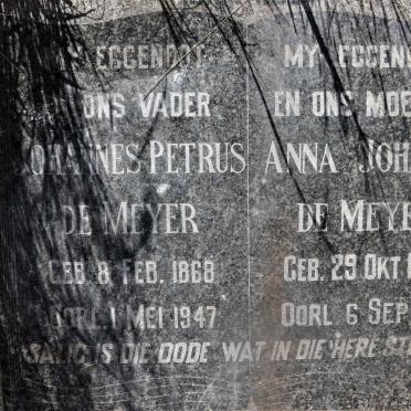 MEYER Johannes Petrus, de 1868-1947 &amp; Anna Johanna 1892-1967
