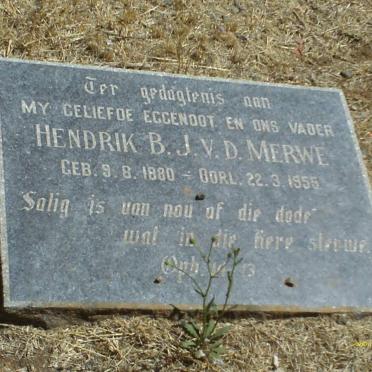 MERWE Hendrik B.J., v.d. 1880-1955