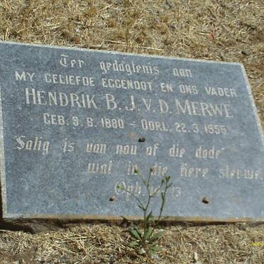 MERWE Hendrik B.J., v.d. 1880-1955