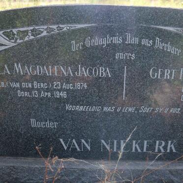 NIEKERK Gert Petrus Johannes, van 1878-1947 &amp; Heila Magdalena Jacoba VAN DEN BERG 1874-1946