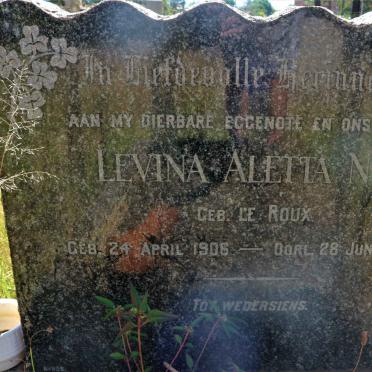 NEL Levina Aletta nee LE ROUX 1906-1950