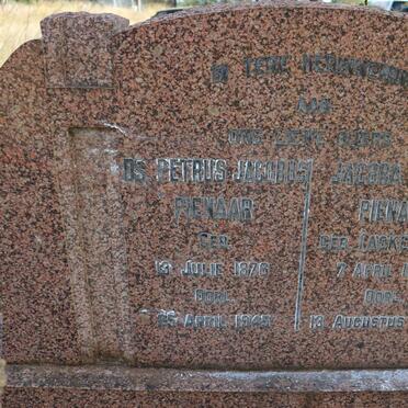 PIENAAR Petrus Jacobus 1876-1945 &amp; Jacoba Maria ACKERMAN 1883-1966