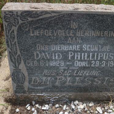 PLESSIS David Phillipus, du 1929-1943