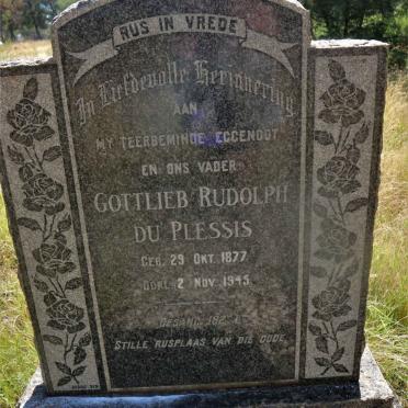 PLESSIS Gottlieb Rudolph, du 1877-1945